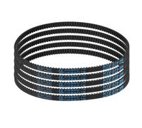sourcing map 5pcs HTD-3M Rubber Timing Belt 125 Teeth, 375mm Pitch Length x 6mm Width x 2.4mm Height, Closed Loop Pulley Timing Belt