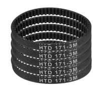 sourcing map 5pcs HTD-3M Rubber Timing Belt 57 Teeth, 171mm Pitch Length x 6mm Width x 2.4mm Height, Closed Loop Pulley Timing Belt