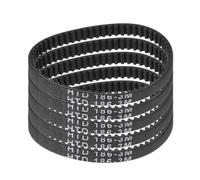 sourcing map 5pcs HTD-3M Rubber Timing Belt 62 Teeth, 186mm Pitch Length x 6mm Width x 2.4mm Height, Closed Loop Pulley Timing Belt