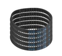 sourcing map 5pcs HTD-3M Rubber Timing Belt 64 Teeth, 192mm Pitch Length x 6mm Width x 2.4mm Height, Closed Loop Pulley Timing Belt