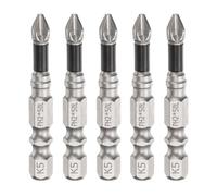 sourcing map 5pcs Impact Phillips Screwdriver Bit PH2 (#2) Anti Slip Tip 1/4" Hex Shank 2" (50mm) Long Magnetic Cross Screw Driver Industrial Power Drill Bits for Remove Fastening Screws