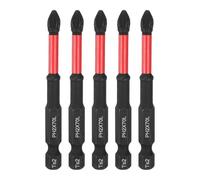 sourcing map 5pcs Impact Phillips Screwdriver Bit PH2 (#2) Anti Slip Tip 1/4" Hex Shank 2.76" (70mm) Long Magnetic Cross Screw Driver Industrial Power Drill Bits for Remove Fastening Screws