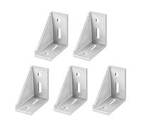 sourcing map 5Pcs Inside Corner Bracket Gusset, 77x77x40mm 4080 Angle Connectors for 4040/4080 Series Aluminum Extrusion Profile Silver