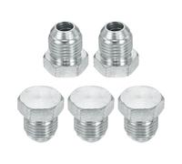 sourcing map 5Pcs JIC Hydraulic Plugs, 37° Flare Male Plug Seal Hydraulic Hose Fittings Carbon Steel with Zinc Plating Fits JIC -6 (9/16"-18 UNF) Female Fittings and Ports, 0.7x0.8 Inch