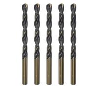 sourcing map 5pcs Jobber Drill Bits 7mm (9/32") Black Nitride & Gold Titanium Coated High Speed Steel (HSS) 4341 Twist Drill Bits for Stainless Steel Copper Aluminum Alloy Metal