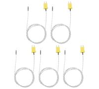 sourcing map 5pcs K Type Thermocouple Probe Mini Connector Temperature Sensor Universal for TM-902C TES1310 Thermometer, -50-400C 3.9ft White
