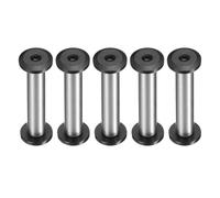 sourcing map 5pcs Knife Handle Screws 5 x 25mm M4 Torx Sink Head Stainless Steel Pocket Knife Pivot Pin Folding Knives Bolts Fasteners for Blade Fixing, Black/Silver