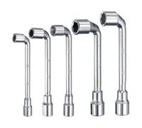 sourcing map 5pcs L Shaped Angled Hex Socket Wrench 8/9/10/11/12mm 45# Steel Double Ended Metric 6 Point Tubular Socket Spanner for General Repairing, Pipeline, Bicycle Car Maintenance