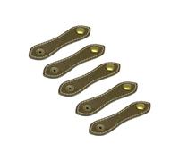 sourcing map 5Pcs Leather Cable Straps Cord Organizer 100x20mm Cable Ties Elastic Cable Management for USB Cable, Headphone Wire, Olive Green