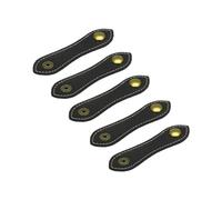 sourcing map 5Pcs Leather Cable Straps Cord Organizer 100x20mm Cable Ties Portable Cable Management for USB Cable, Headphone Wire, Black