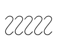 sourcing map 5pcs Long S Hooks 4 Inch Extra Long Metal S-Shaped Hanging Hooks High Manganese Steel S Hanger Storage Organizing Tool for Kitchen Garden Bathroom Garage Closet, Black