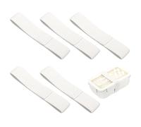 sourcing map 5Pcs Lunch Box Fixing Bands, 10.2" l Elastic Bento Box Straps Adjustable Cinch Strap Reusable Elasticity Replacement Belt for Home Office Picnic Camping Meal Container, Beige