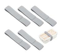 sourcing map 5Pcs Lunch Box Fixing Bands, 10.2" l Elastic Bento Box Straps Adjustable Cinch Strap Reusable Elasticity Replacement Belt for Home Office Picnic Camping Meal Container, Light Gray