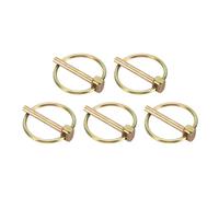 sourcing map 5Pcs Lynch Pin with Ring (4mm x 30mm) - Heavy Duty Linch Pins Shaft Locking Pin Clips Carbon Steel, for Farm Tractors Trucks Lawn Mowers Trailers Trolley, Gold