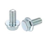 sourcing map 5pcs M10-1.5 x 20mm Metric Flange Hex Cap Bolt Fully Thread DIN 6921 Flanged Bolts Hexagon Screws Carbon Steel Zinc Plated Blue/White