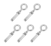 sourcing map 5Pcs M10 304 Stainless Steel Expansion Eyebolt, Closed Hook Expansion Bolt Screw Concrete Eyebolt for Wall Ceiling Concrete Masonry