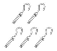 sourcing map 5Pcs M10 304 Stainless Steel Expansion Hook, Small Open Cup Expansion Bolt Screw Concrete Hook for Wall Ceiling Concrete Masonry