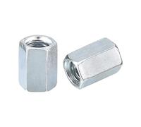sourcing map 5pcs M10x14x20mm Coupling Nuts - Galvanized Carbon Steel Hex Threaded Rod Coupler for Furniture, Electronic, Industrial