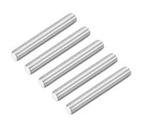 sourcing map 5Pcs M12-1.75x80mm Fully Threaded Rods, Threaded Rods Bar Studs, 304 Stainless Steel Long Thread Screws Hardware for U-Bolts, Anchors, Clamps, Hangers, Silver