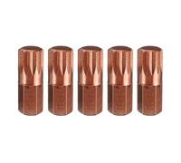sourcing map 5pcs M12 Torx Screwdriver Bit 10mm Hex Shank 30mm Length S2 Steel Security Tamper Proof 12 Point Head Hex Screw Driver Bits