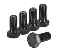 sourcing map 5Pcs M16-2 x 35mm Left Hand Hex Head Bolt, Black Oxide Carbon Steel Reverse Fully Threaded Fastener Screws Bolts for Machinery, Automobiles and Construction