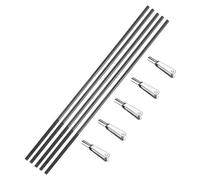 sourcing map 5pcs M2 x 28mm One End Threaded 300mm Long Metal Push Rods W 5pcs Metal Clevis 2x23mm