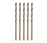 sourcing map 5pcs M35 Cobalt Twist Drill Bit 2.5mm(3/32") Dia High-Speed Steel Metric Drill Bit with Titanium Coating For Drilling Hard Metals, Stainless Steel, Alloy Steel, Cast Iron