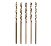 sourcing map 5pcs M35 Cobalt Twist Drill Bit 2mm(5/64") Dia High-Speed Steel Metric Drill Bit with Titanium Coating For Drilling Hard Metals, Stainless Steel, Alloy Steel, Cast Iron