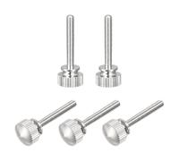 sourcing map 5Pcs M3x20mm Knurled Thumb Screws, Brass Nickel Plated Shoulder Bolts Grip Knobs Fasteners for Electronic, Mechanical, Nickel White