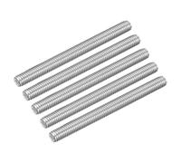 sourcing map 5Pcs M5-0.8x55mm Fully Threaded Rods, Threaded Rods Bar Studs, 304 Stainless Steel Long Thread Screws Hardware for U-Bolts, Anchors, Clamps, Hangers, Silver
