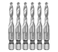Sourcing Map 5pcs M5 x 0.8 Metric Combination Drill and Tap Bit Set, 1/4" Hex Shank, 4341 HSS, For Metal, Plastic, Stainless Steel, Bronze