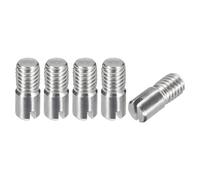 sourcing map 5Pcs M5 x 12mm Slotted Cylindrical Pin 304 Stainless Steel Dowel External Thread Locating Pin for Furniture Cabinets