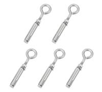 sourcing map 5Pcs M6 304 Stainless Steel Expansion Eyebolt, Closed Hook Expansion Bolt Screw Concrete Eyebolt for Wall Ceiling Concrete Masonry