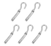 sourcing map 5Pcs M6 304 Stainless Steel Expansion Hook, Small Open Cup Expansion Bolt Screw Concrete Hook for Wall Ceiling Concrete Masonry