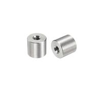 sourcing map 5Pcs M6 Round Connector Nuts, 304 Stainless Steel Coupling Nut 15mm/0.6" Length Sleeve Rod Bar Stud Nut for Bracket, M6x15x16mm