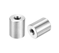 sourcing map 5Pcs M6 Round Connector Nuts, 304 Stainless Steel Coupling Nut 20mm/0.8" Length Sleeve Rod Bar Stud Nut for Bracket, M6x20x16mm