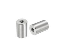 sourcing map 5Pcs M6 Round Connector Nuts, 304 Stainless Steel Coupling Nut 25mm/1" Length Sleeve Rod Bar Stud Nut for Bracket, M6x25x16mm