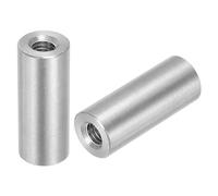 sourcing map 5Pcs M6 Round Connector Nuts, 304 Stainless Steel Coupling Nut 30mm/1.18" Length Sleeve Rod Bar Stud Nut for Bracket, M6x30x12mm