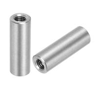sourcing map 5Pcs M6 Round Connector Nuts, 304 Stainless Steel Coupling Nut 30mm/1.18" Length Sleeve Rod Bar Stud Nut for Bracket, M6x30x10mm