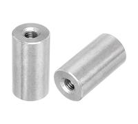 sourcing map 5Pcs M6 Round Connector Nuts, 304 Stainless Steel Coupling Nut 30mm/1.2" Length Sleeve Rod Bar Stud Nut for Bracket, M6x30x16mm