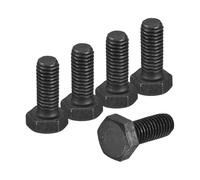 sourcing map 5Pcs M8-1.25 x 20mm Left Hand Hex Head Bolt, Black Oxide Carbon Steel Reverse Fully Threaded Fastener Screws Bolts for Machinery, Automobiles and Construction