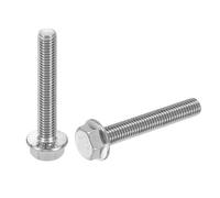 sourcing map 5pcs M8-1.25 x 50mm Metric Flange Hex Cap Bolt Fully Thread DIN 6921 Flanged Bolts Hexagon Screws Stainless Steel 304 Passivation Treatment Silver