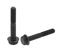 sourcing map 5pcs M8-1.25 x 50mm Metric Flange Hex Cap Bolt Partial Thread DIN 6921 Flanged Bolts Hexagon Screws Carbon Steel Black Oxide Plated Black