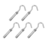 sourcing map 5Pcs M8 304 Stainless Steel Expansion Hook, Standard Open Cup Expansion Bolt Screw Concrete Hook for Wall Ceiling Concrete Masonry