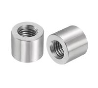 sourcing map 5Pcs M8 Round Connector Nuts, 304 Stainless Steel Coupling Nut 12mm/0.47" Length Sleeve Rod Bar Stud Nut for Bracket, M8x12x14mm