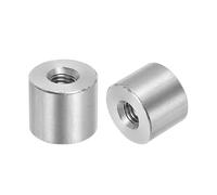 sourcing map 5Pcs M8 Round Connector Nuts, 304 Stainless Steel Coupling Nut 15mm/0.6" Length Sleeve Rod Bar Stud Nut for Bracket, M8x15x20mm