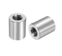 sourcing map 5Pcs M8 Round Connector Nuts, 304 Stainless Steel Coupling Nut 20mm/0.79" Length Sleeve Rod Bar Stud Nut for Bracket, M8x20x16mm