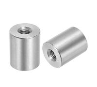 sourcing map 5Pcs M8 Round Connector Nuts, 304 Stainless Steel Coupling Nut 25mm/1" Length Sleeve Rod Bar Stud Nut for Bracket, M8x25x20mm
