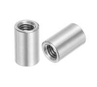 sourcing map 5Pcs M8 Round Connector Nuts, 304 Stainless Steel Coupling Nut 25mm/1" Length Sleeve Rod Bar Stud Nut for Bracket, M8x25x12mm