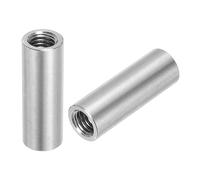 sourcing map 5Pcs M8 Round Connector Nuts, 304 Stainless Steel Coupling Nut 35mm/1.38" Length Sleeve Rod Bar Stud Nut for Bracket, M8x35x12mm